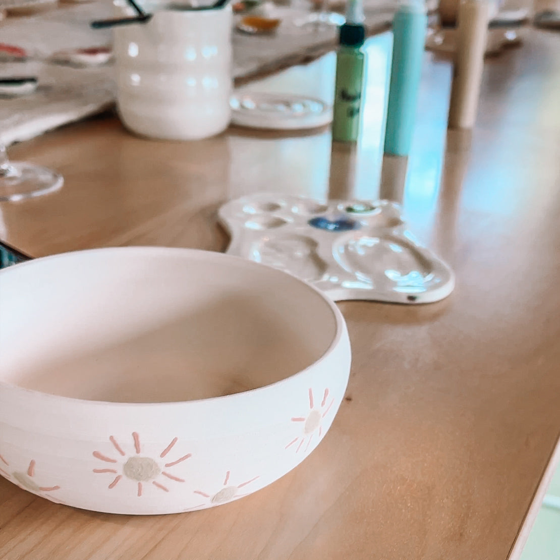 Brushes & Bubbly - Pottery Painting